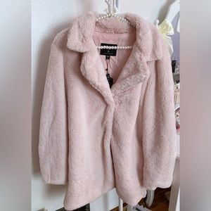 Ashley by 26 blush pink faux fur coat size L